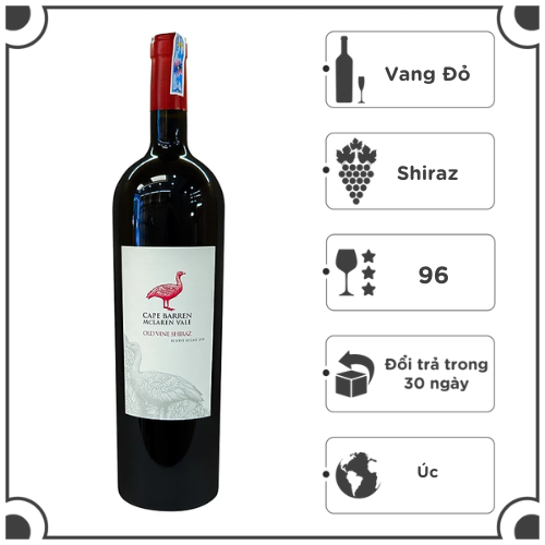 Rượu Vang Đỏ Cape Barren Old Vine Reserve McLaren Vale Shiraz 1.5L 14,5% - Úc - Hàng Chính Hãng