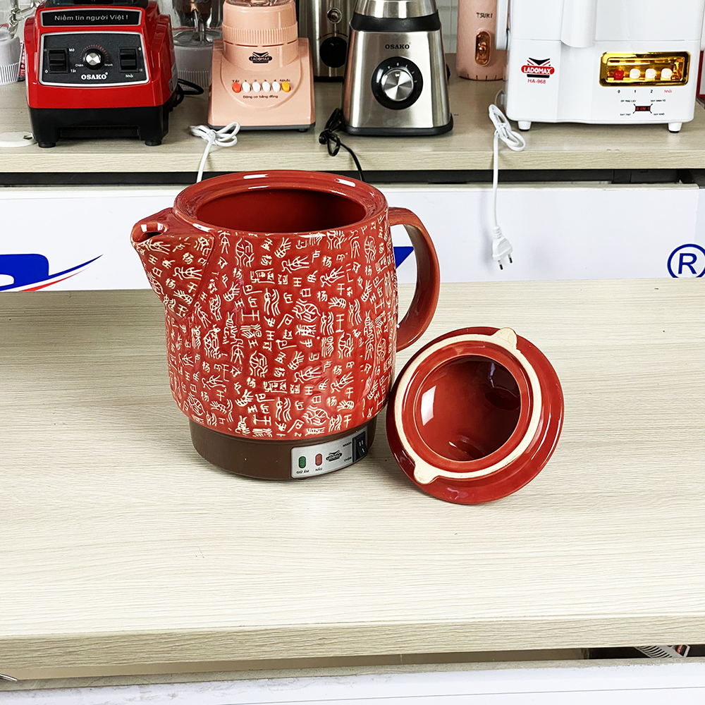 Siêu thuoc điện 3.3L Ladomax HA-8833 thân gốm tráng men, tự động ngắt khi thuốc còn 1 chén, có chuông reo - Hàng chính hãng