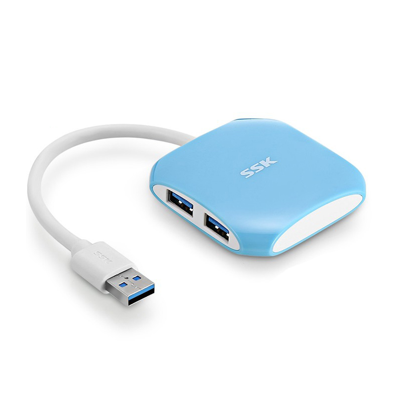 Hub chia cổng USB 3.0 SSK SHU300 từ 1 ra 4 cổng (Xanh) HÀNG NHẬP KHẨU