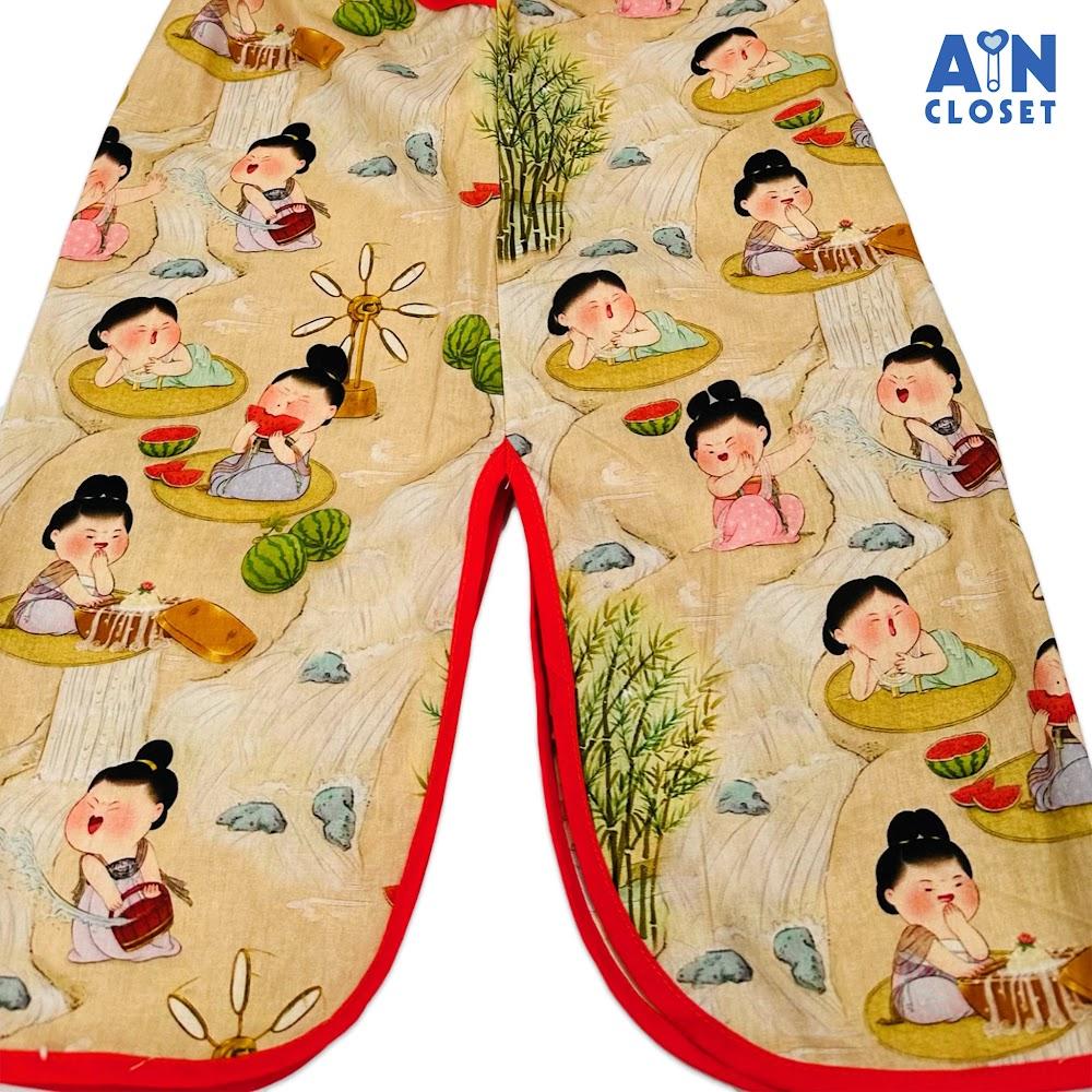 Đầm Sườn xám bé gái họa tiết Ajuma Hàn Quốc cotton - AICDBGHRN0TR - AIN Closet