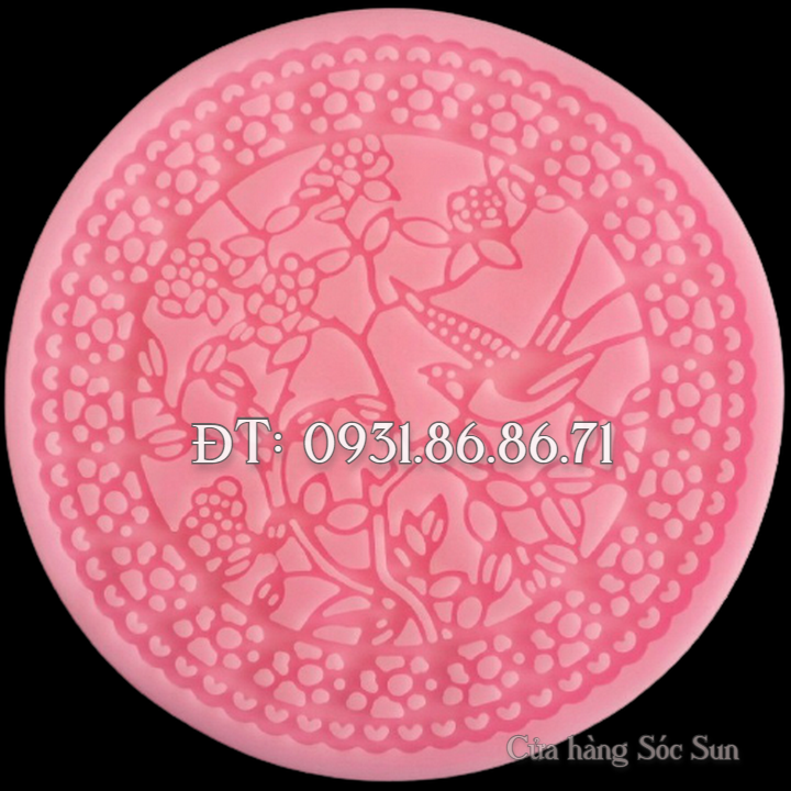 Khuôn silicon hoa văn nền bánh chim bồ câu loại 13 cm - Mã số 1621