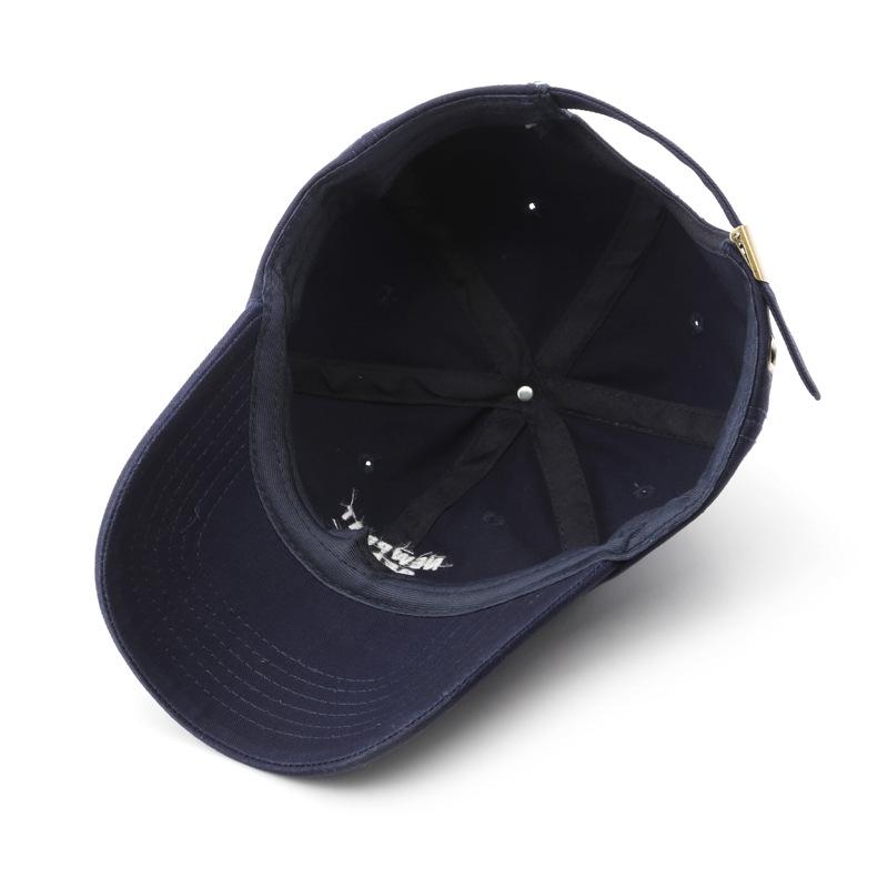 1984 Retro nam và nữ Cotton Mũ bóng chày Street Lettered thêu Retro Flat Caps Solid Black and White hip hop Color: Navy Blue Size: 56-58CM