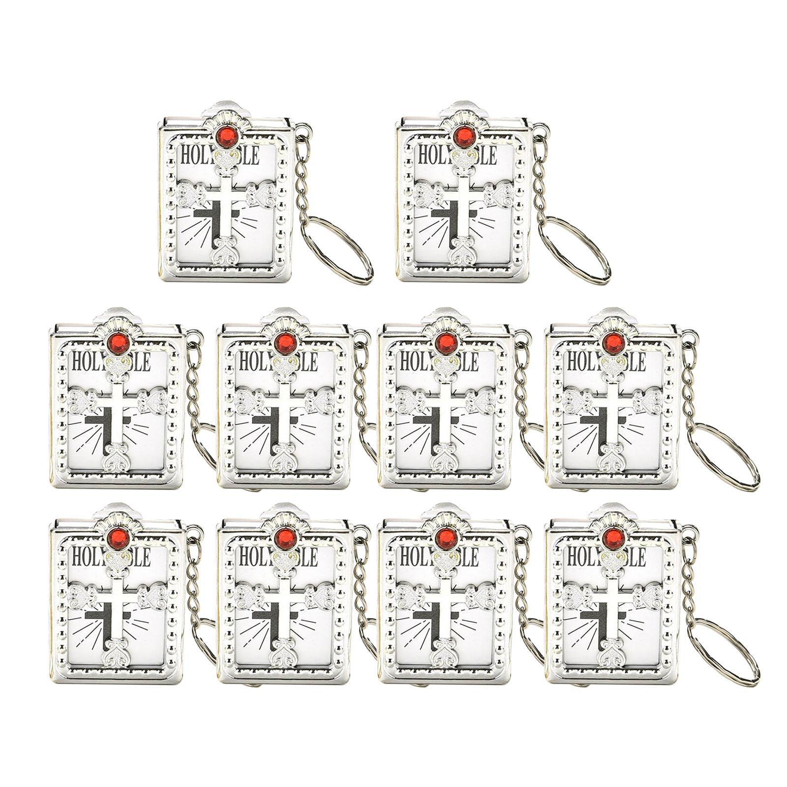 Mini Holy Bible Miniature Pendant Keyring Key Chain Keychain Novelty Golden
