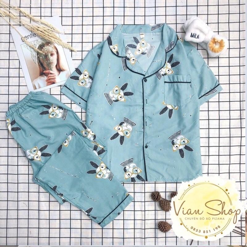 Bộ đồ pijama  Bộ Đồ Ngủ Mặc Nhà Kate Thái Cộc Đùi Hoạ Tiết Dễ Thương