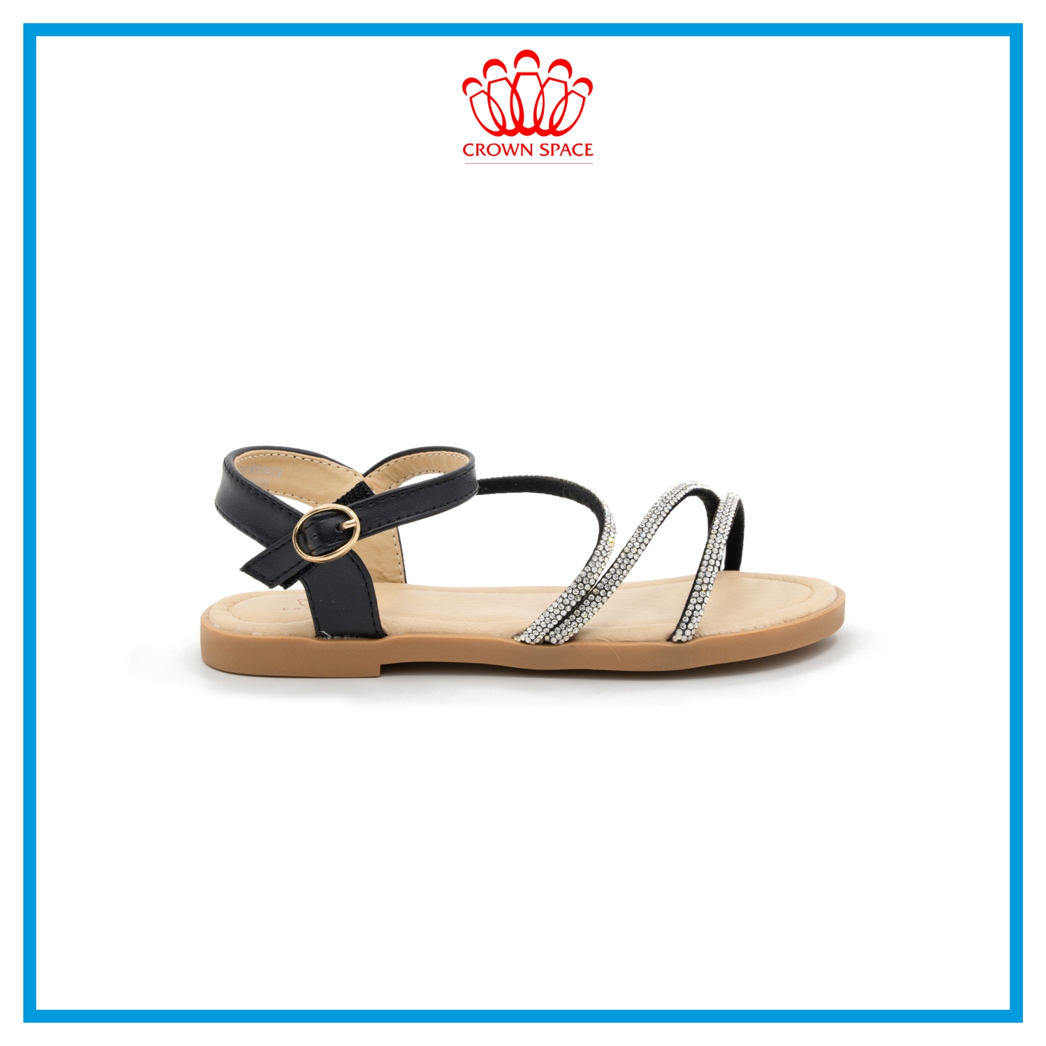 Sandal Đi Học Dành Cho Bé Gái Crown Space Cao Cấp CRUK7038 - Thiết Kế Chuẩn Y Khoa - Chống Hôi Chân - Size 24 đến 29