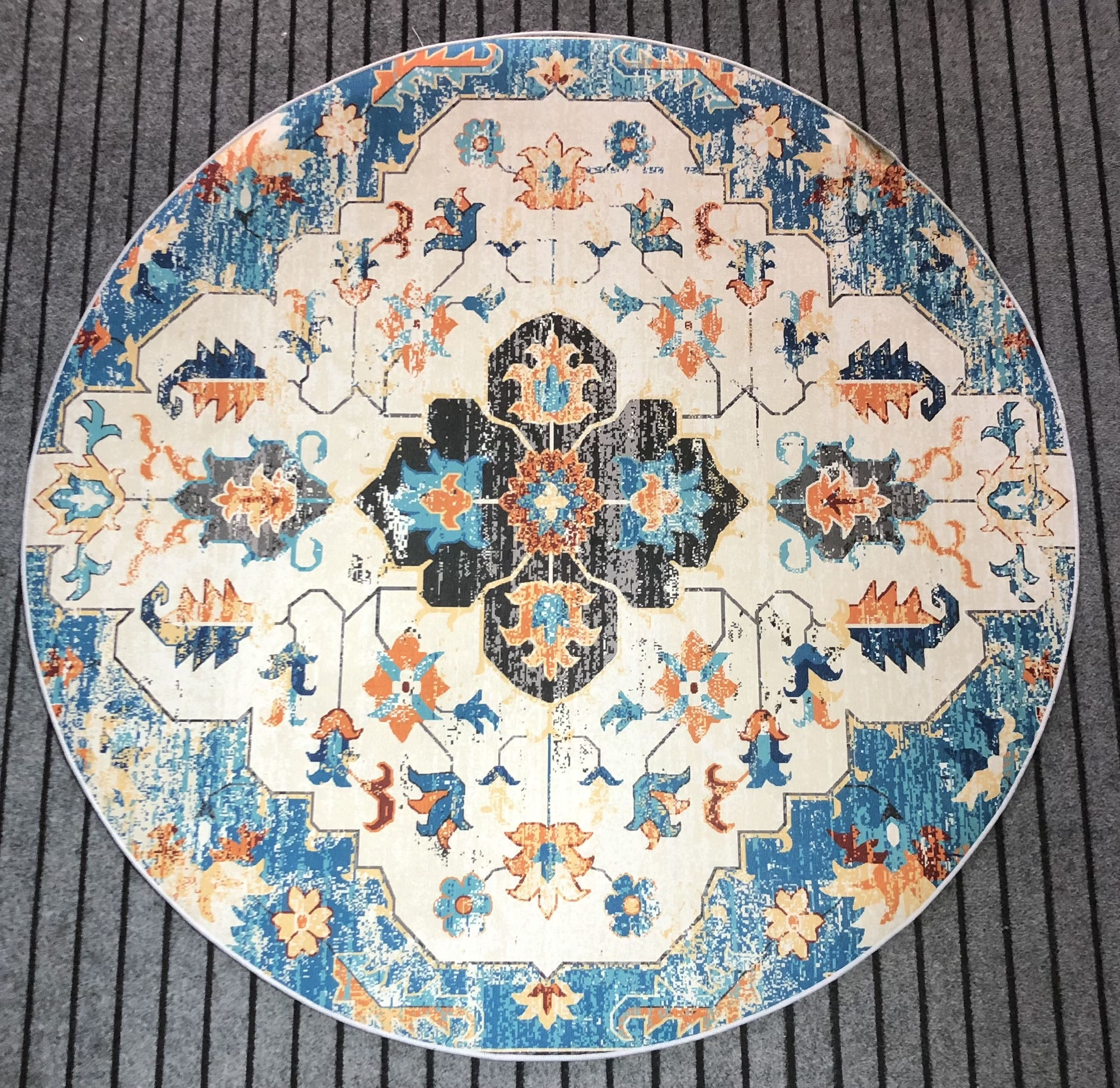 Thảm Tròn Trải Sàn Phong Cách Cổ Điển - Vintage Trang Trí Phòng Khách, Decor.