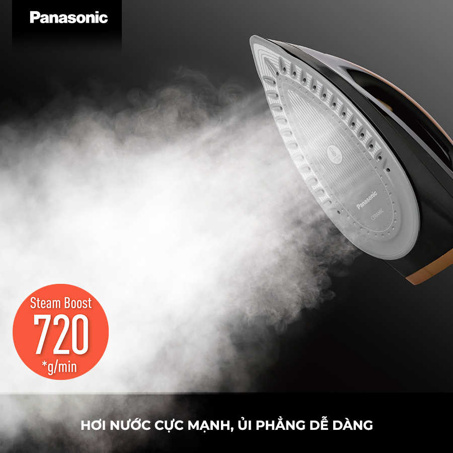 Hình ảnh Bàn ủi hơi nước cao cấp Panasonic NI-GT500NRA - Công nghệ Optimal Care tự động chỉnh nhiệt độ - Ngăn ngừa cặn bám - Ủi cực nhanh - Diệt khuẩn tối ưu - Hàng chính hãng