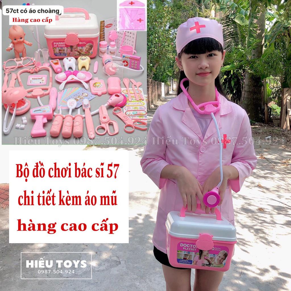 Đồ Chơi Bác Sĩ Trẻ Em, Gồm Hộp Y Tế ,Áo ,Mũ , Tiêm ,Ống Nghe Dụng Cụ Cho Bé 2 - 6 Tuổi Đồ Chơi Cho Bé Gái