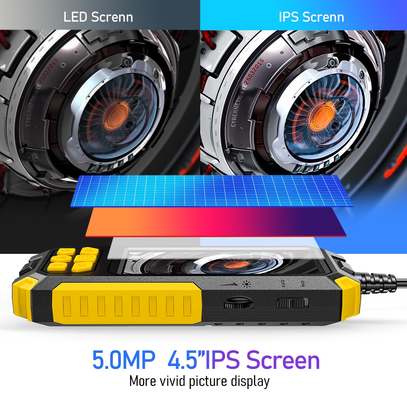 Industrial Endoscope Camera 1080P 4.3 " IPS Single Dual Lens Pipe Car Inspection Camera IP68 Waterproof 8 LEDs For Sewer Engine