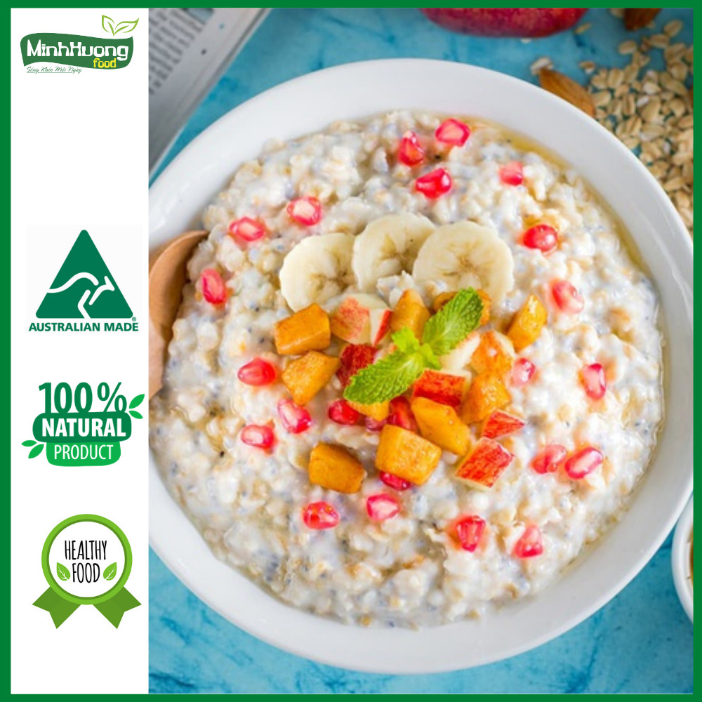 Combo 5 Bịch Yến Mạch Úc Tươi Mr Johnny 500g - Cho người ăn kiêng, giảm cân - Cán vỡ - Instant Oat