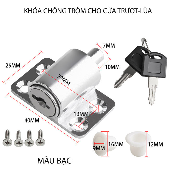 Khóa chống trộm cho cửa trượt, lùa, cửa sổ - cửa đi