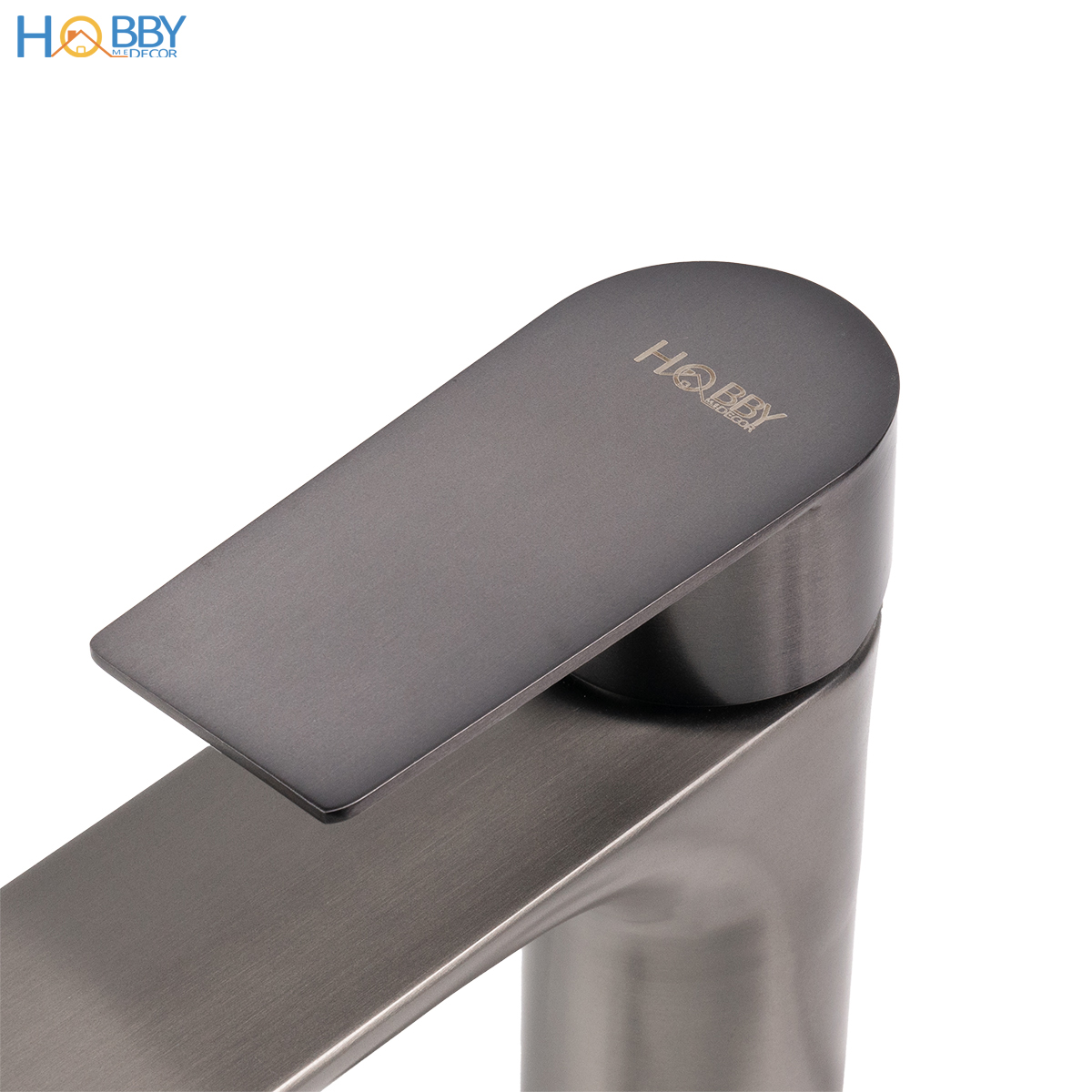 Vòi chậu rửa mặt nóng lạnh inox 304 sơn xám Hobby home decor VRM10