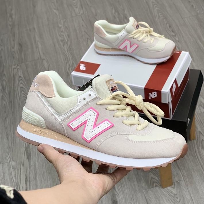 Giày thể thao nữ, Giày New Balance 574 lô gô hồng size 36-39