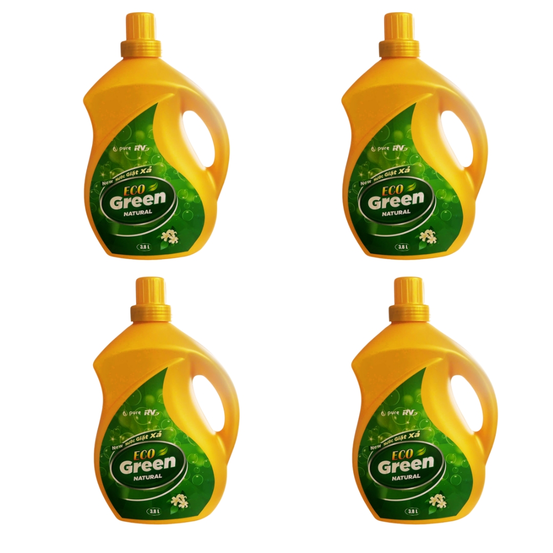 Nước Giặt Xả Sinh Học EcoGreen Natural - Đánh Bay Vết Bẩn Cứng Đầu, Lưu Hương Dài Lâu - 3.8L