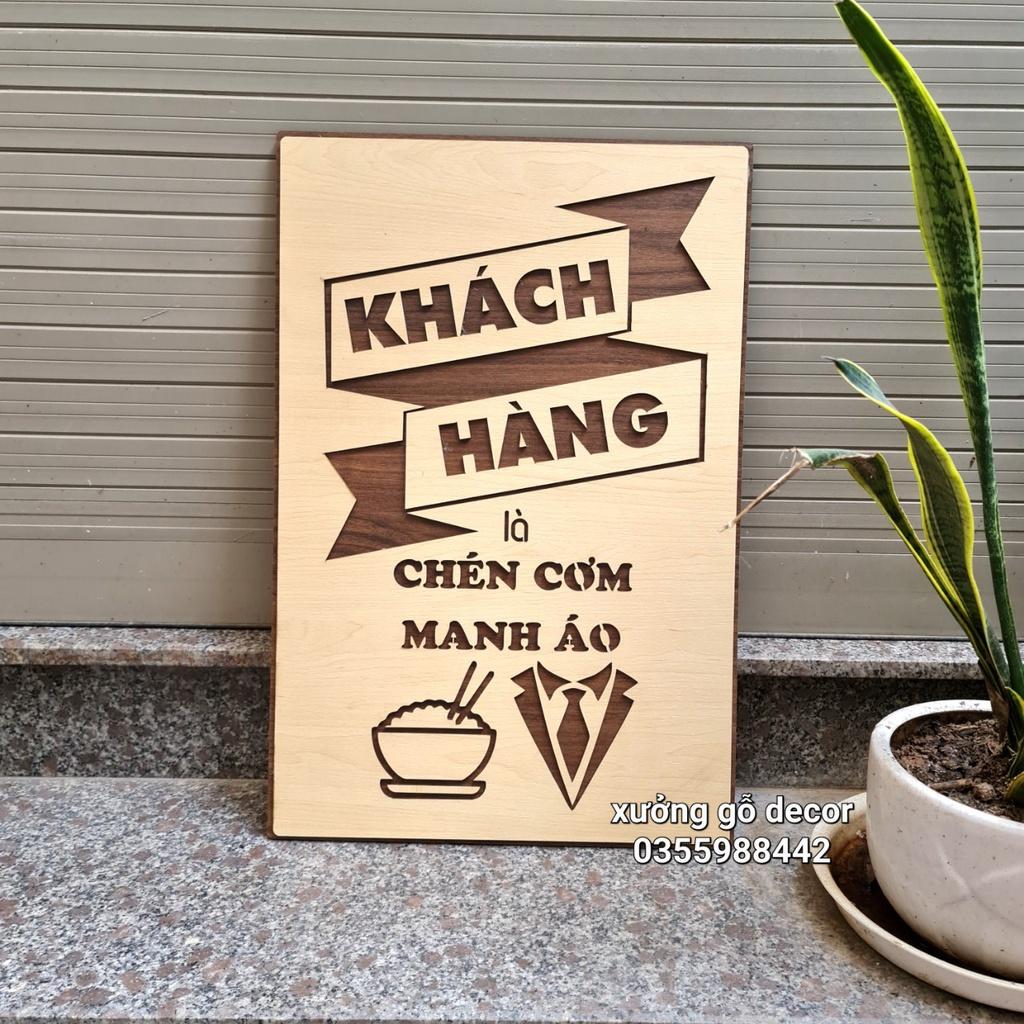 Tranh Treo Tường Văn Phòng Tạo Động Lực Decor Trang Trí- Khách Hàng Là Chén Cơm,Manh Áo
