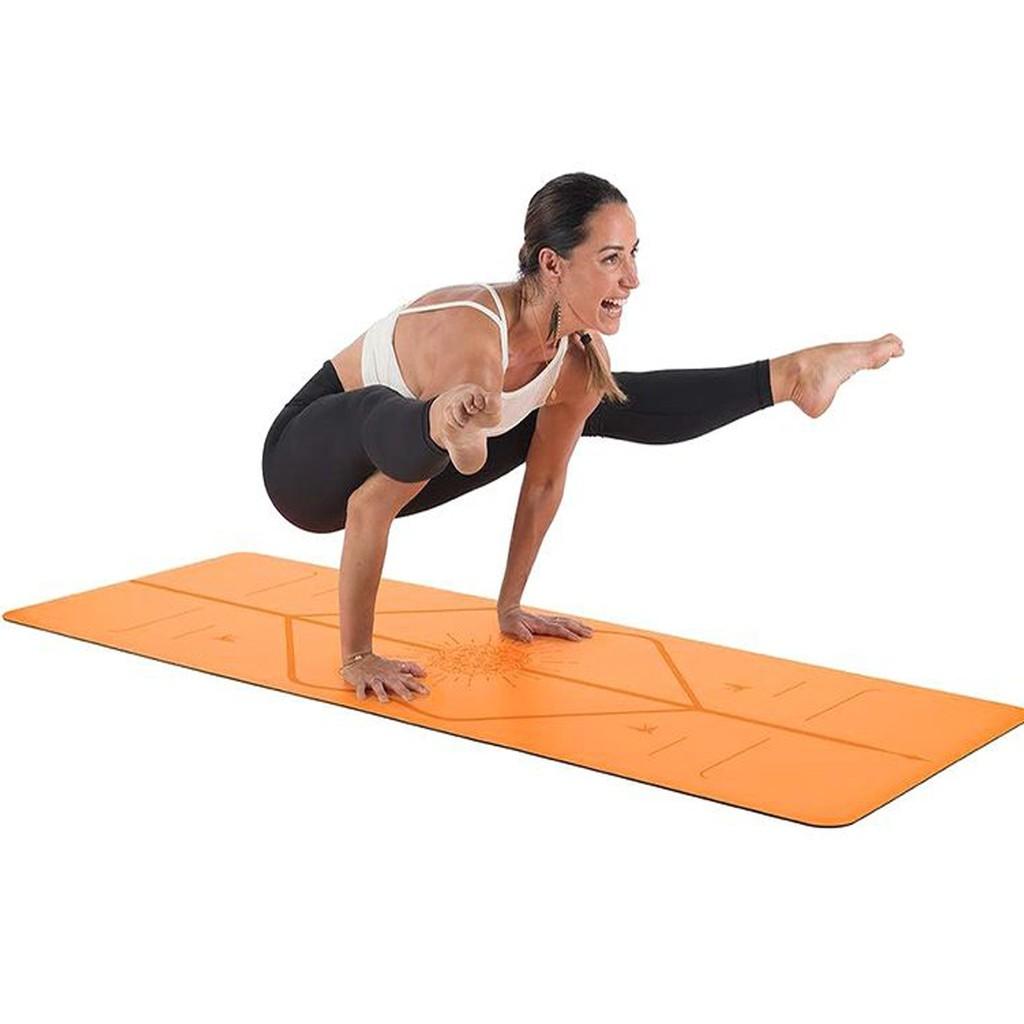 [Màu Tím] Thảm Tập Yoga Định Tuyến Bằng Da PU Chính Hãng Amalife Thảm Yoga Tập Gym Cao Cấp + Túi Đựng Thảm và Dây Buộc