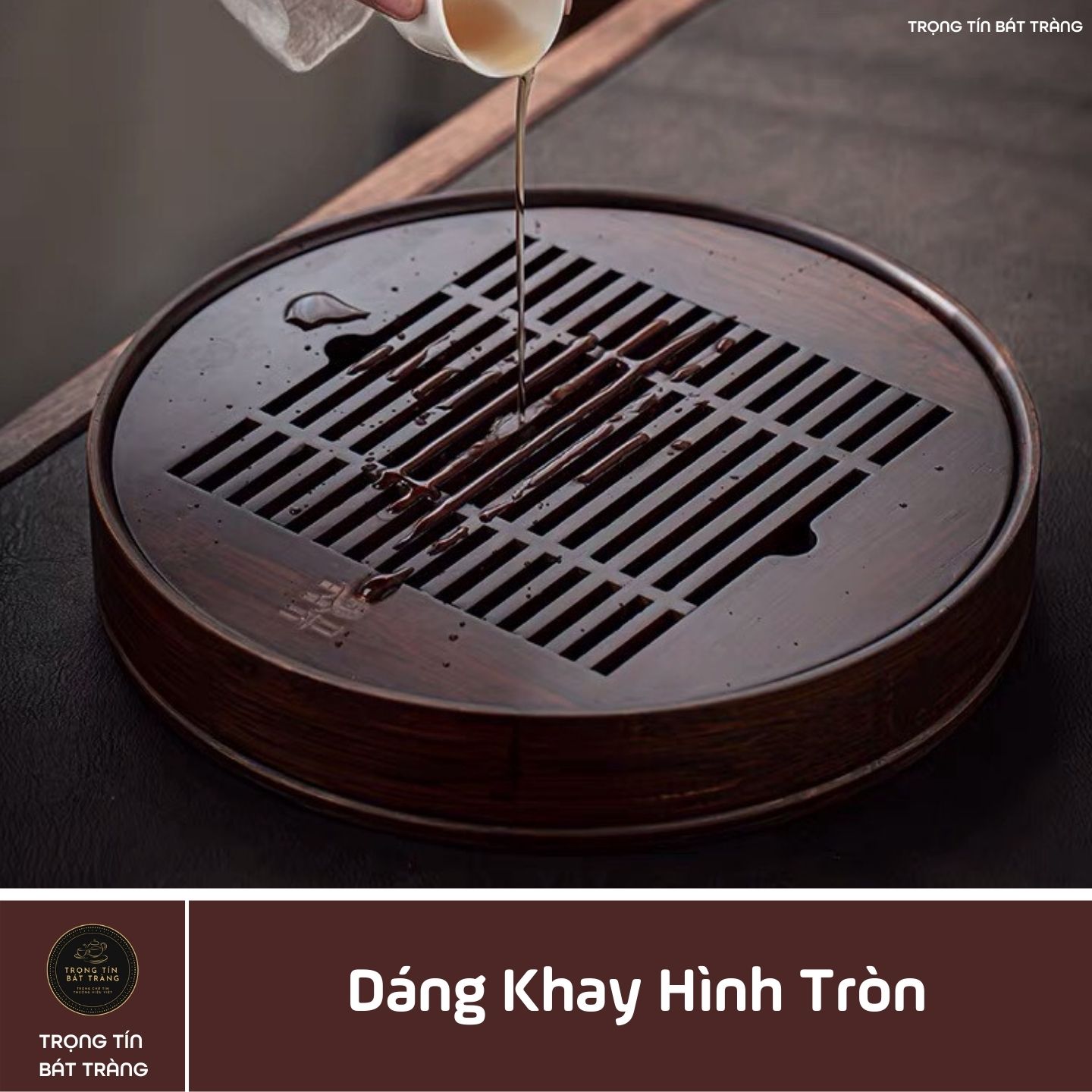 KT 14 Khay Trà Tre Cao Cấp Tròn Nhỏ