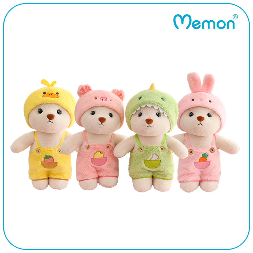 Gấu Bông Teddy Lena Cosplay Thỏ, Khủng Long, Heo, Vịt Cực Cute 28cm Cao Cấp Memon