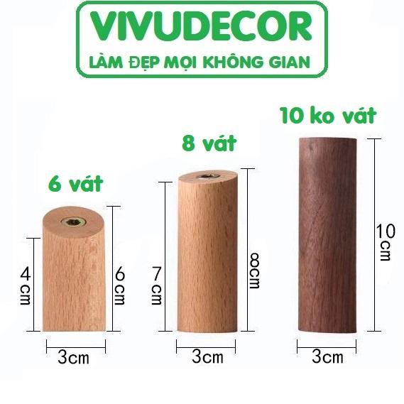 Móc Gỗ Treo Tường Vivudecor Đa Năng Siêu Chịu Lực, Móc Treo Đồ Dùng Trong Nhà Tắm, Nhà Bếp, Cánh Cửa.