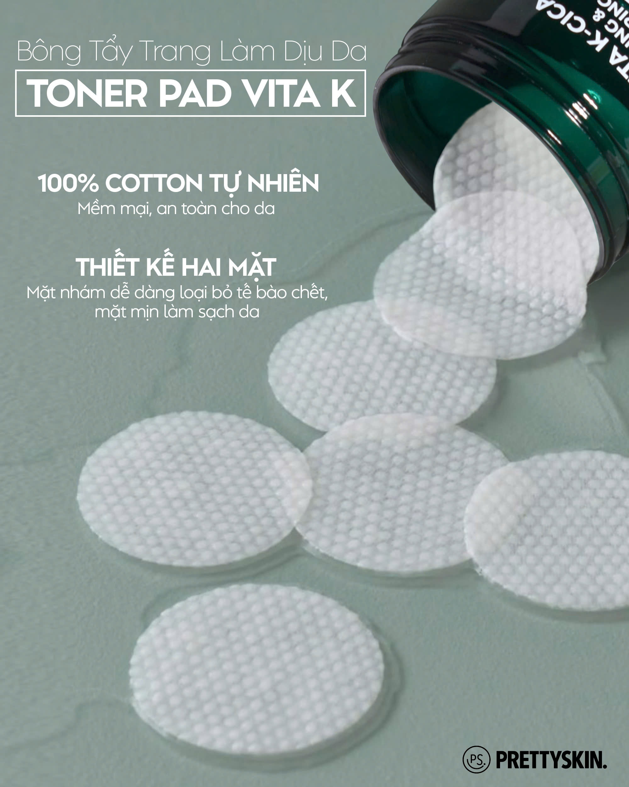 Toner Pad Vita K-Cica Peeling &amp; Repairing Pad Pretty Skin Hàn Quốc 80 miếng