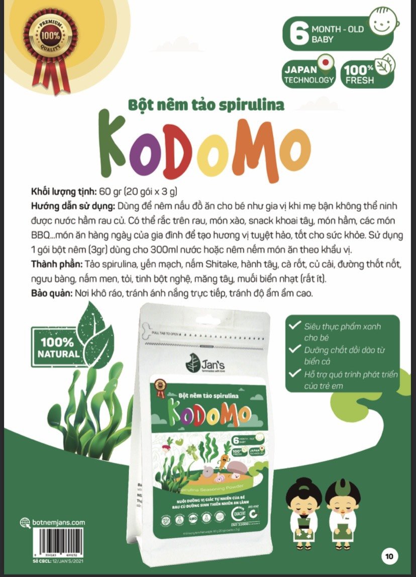 Bột nêm tảo Spirulina Jan's