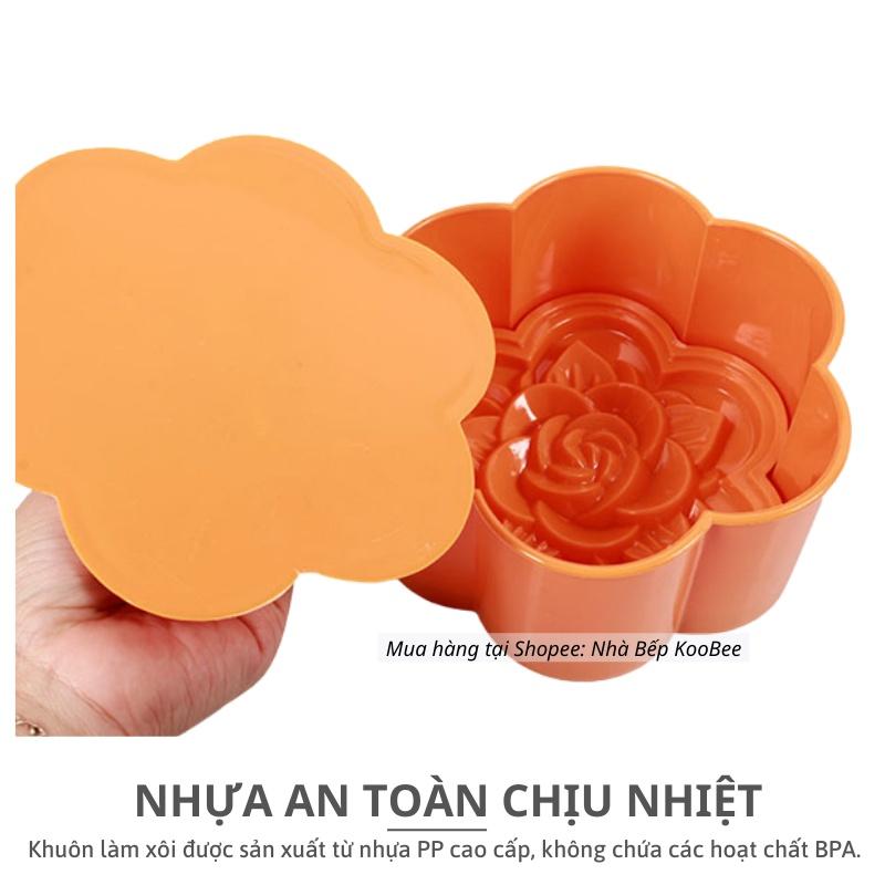 Khuôn xôi hoa hồng 3 size - Khuôn xôi hình hoa loại đẹp nhựa an toàn chịu nhiệt cao cấp KooBee (NB51)