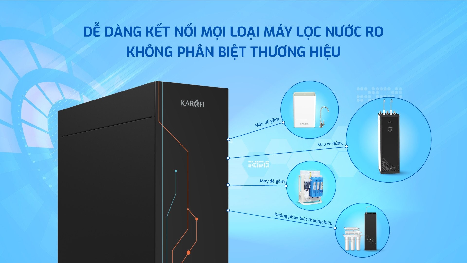 Máy làm nóng lạnh Karofi KAO-T90 tương thích mọi máy lọc nước, Giao trước lắp sau miễn phí toàn quốc, Bảo hành 24 tháng - Hàng chính hãng
