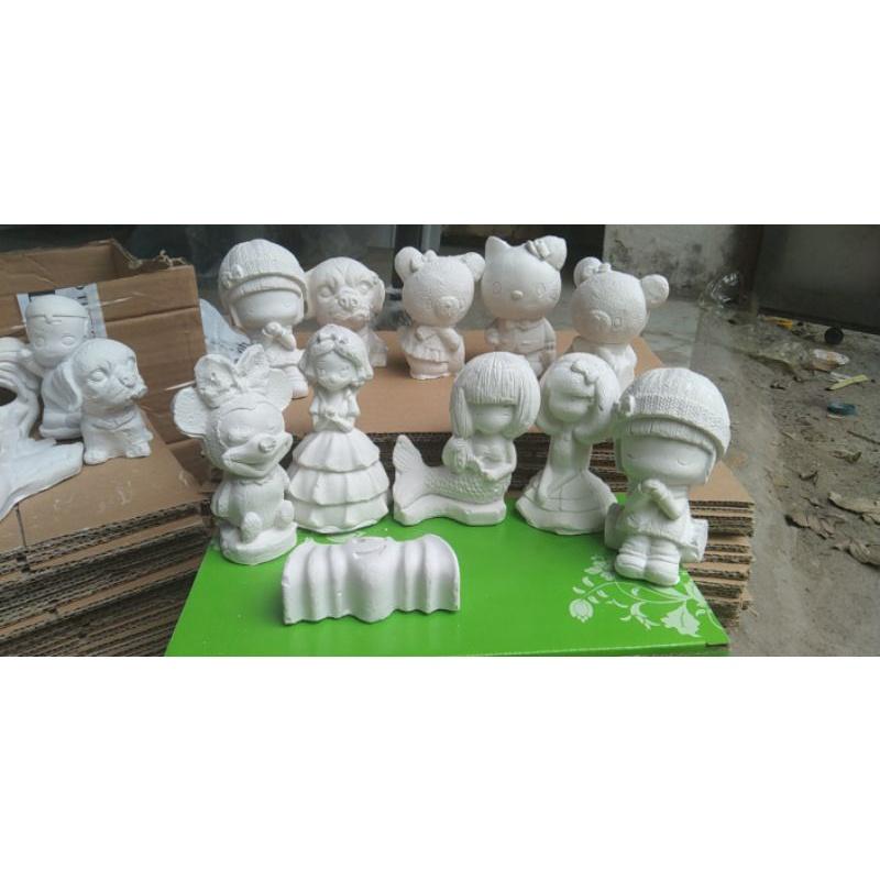 Combo 10 tượng tô màu thạch cao kèm màu cọ