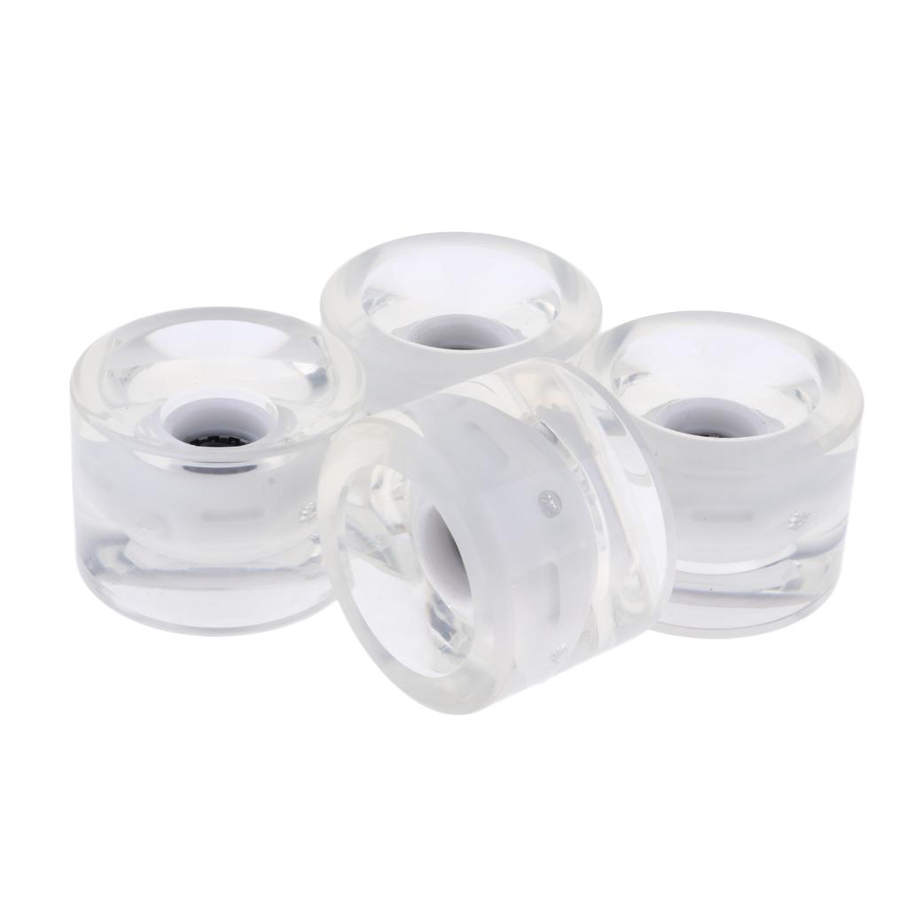 4pcs Longboard Light Up Wheels Skateboard Cruiser Repair Rebuilding White