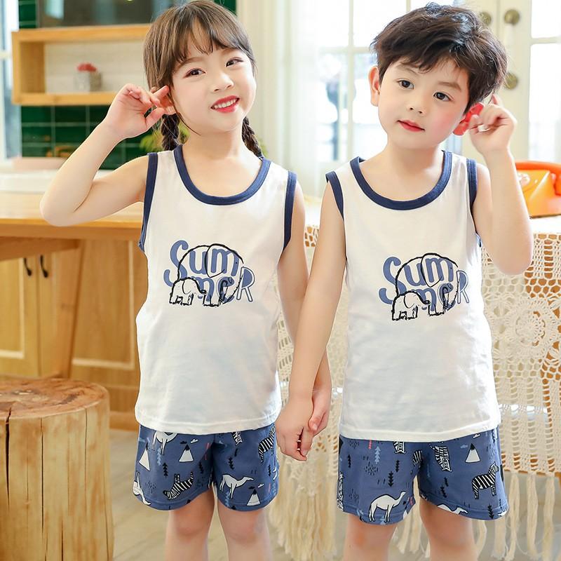 BT6 Size110-140 (12-28kg) Bộ thun hè bé trai bé gái (3 lỗ sát nách 100% coton) HÀNG QUẢNG CHÂU