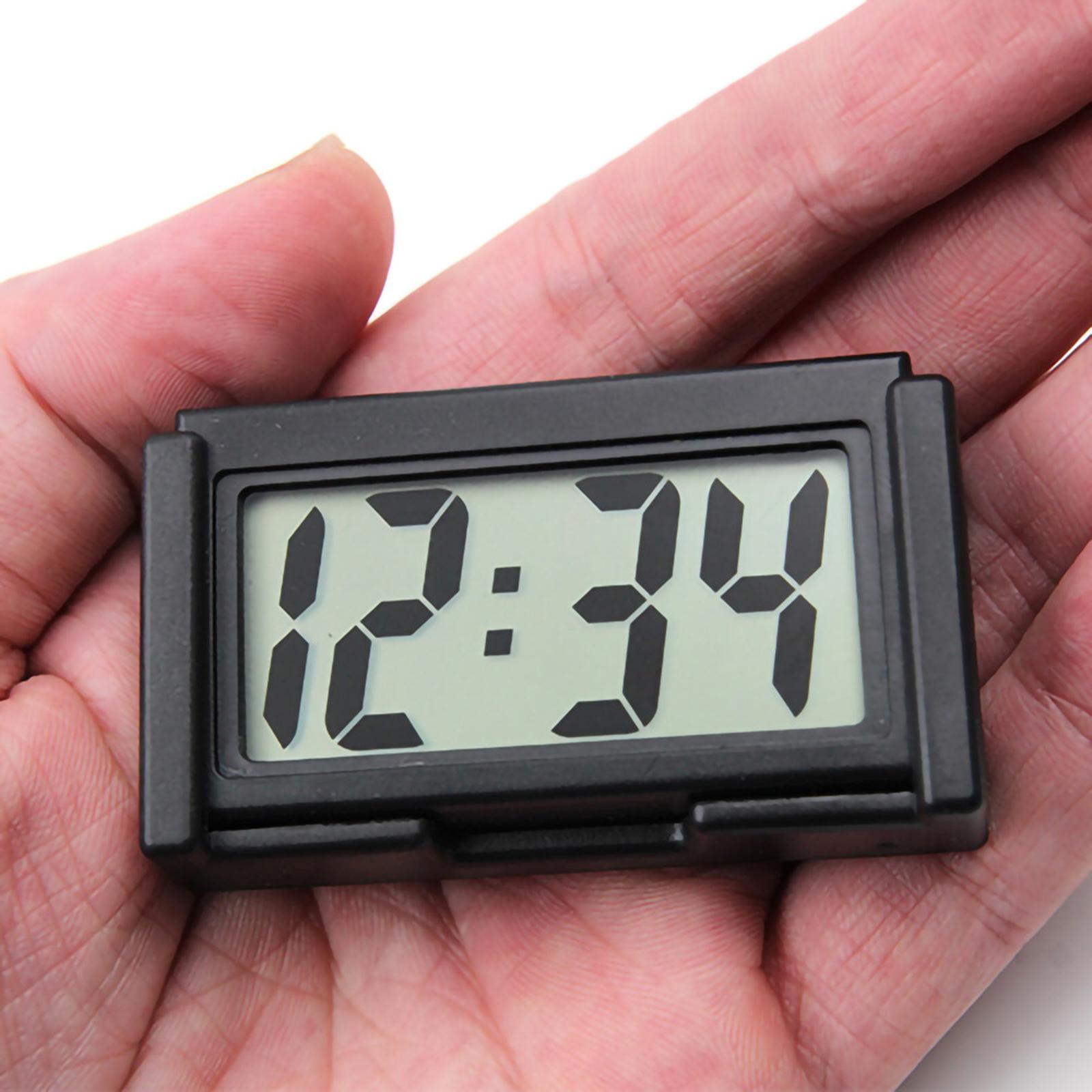 3-8pack Mini Car Clock Self-Adhesive Bracket Vehicle Electronic Digital Clock