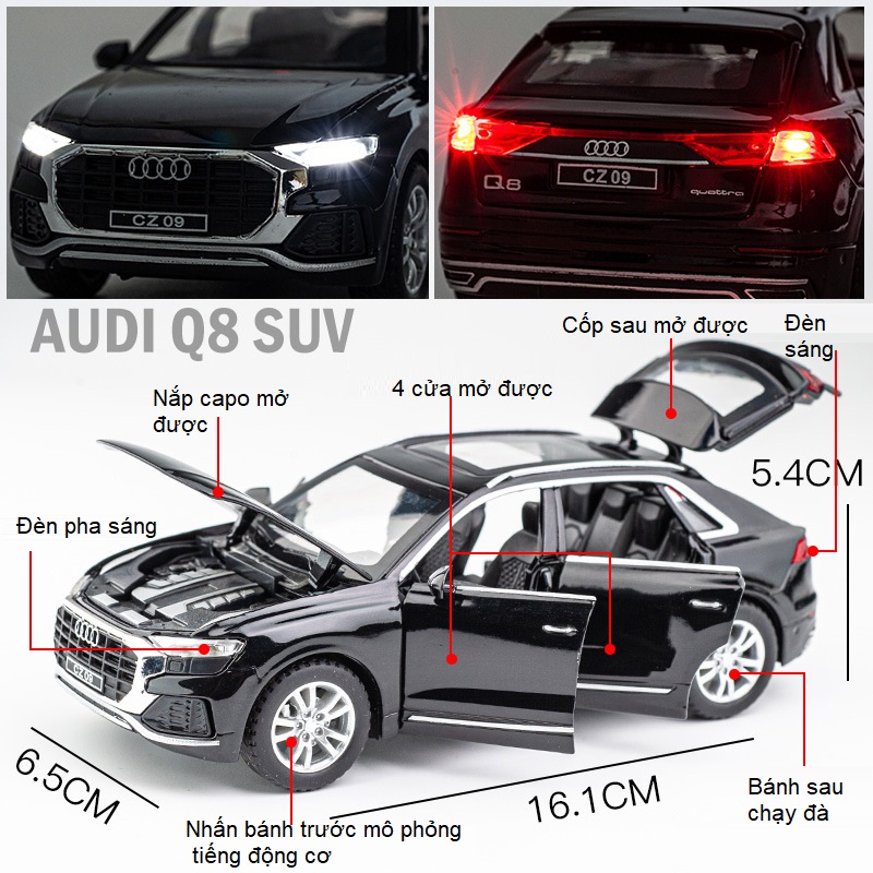 Xe Mô Hình Hợp Kim Audi Q8 SUV Tỉ Tệ 1:32 Sang Trọng Đẳng Cấp 