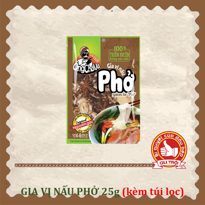 Gia vị Phở Ông Chà Và - Túi 25gr (tặng kèm túi lọc)