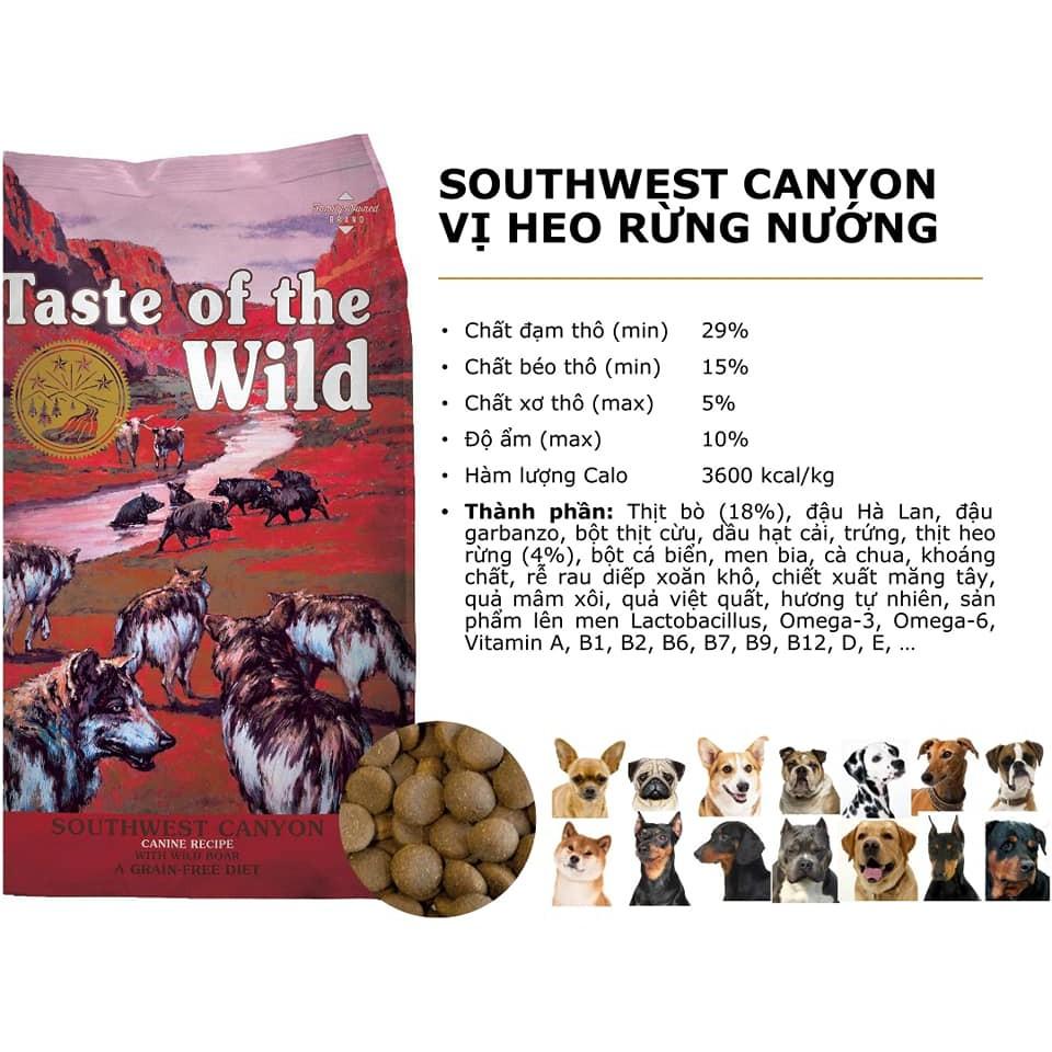 Thức Ăn Cho Chó - Taste Of The Wild  - Hỗ Trợ Mượt Lông, Cơ Khớp, Hệ Tiêu Hoá, Hệ Miễn Dịch Khoẻ Mạnh