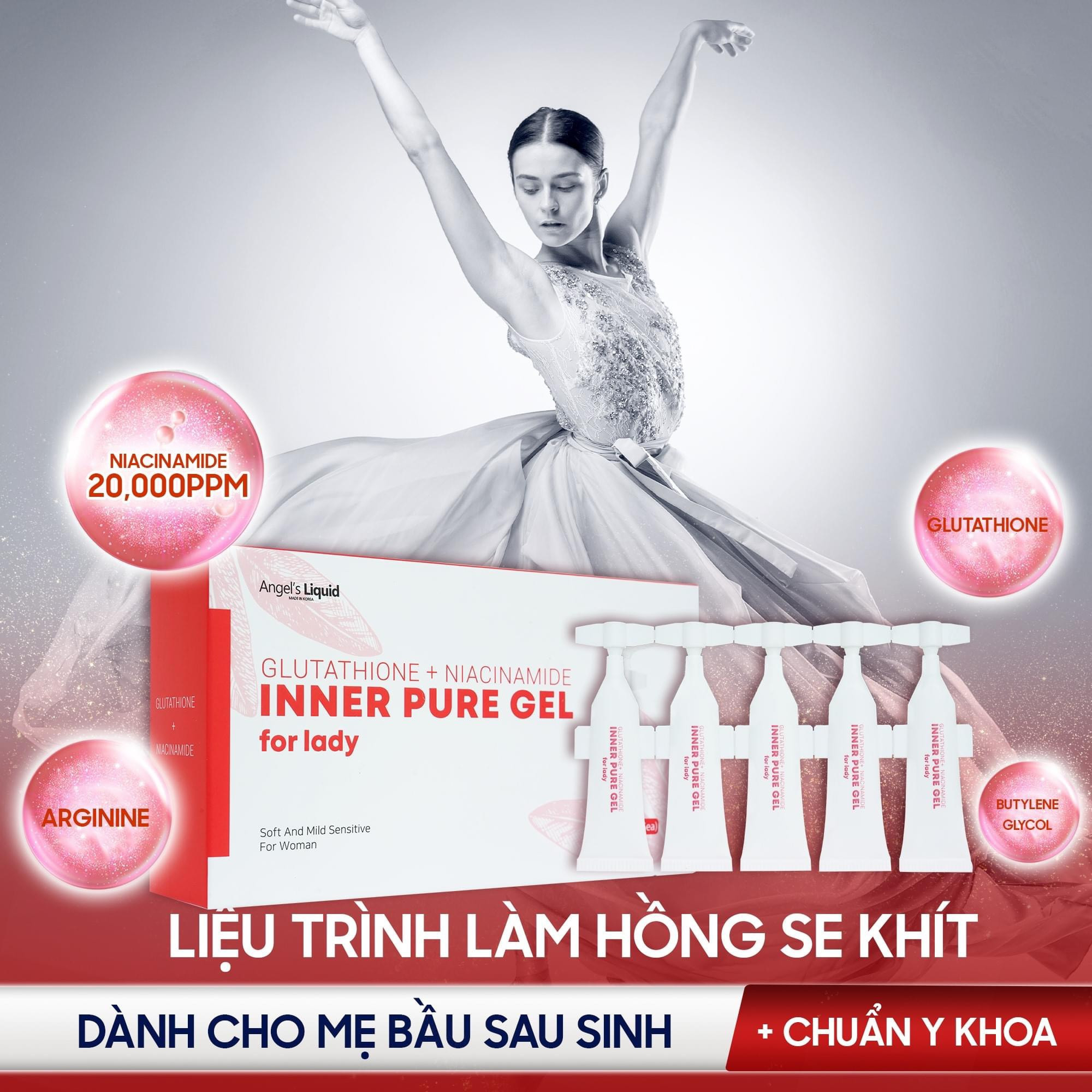 Combo 10 Ống Tinh Chất Làm Hồng, Se Khít Vùng Nhạy Cảm Angel's Liquid Gel (2ml x 10)