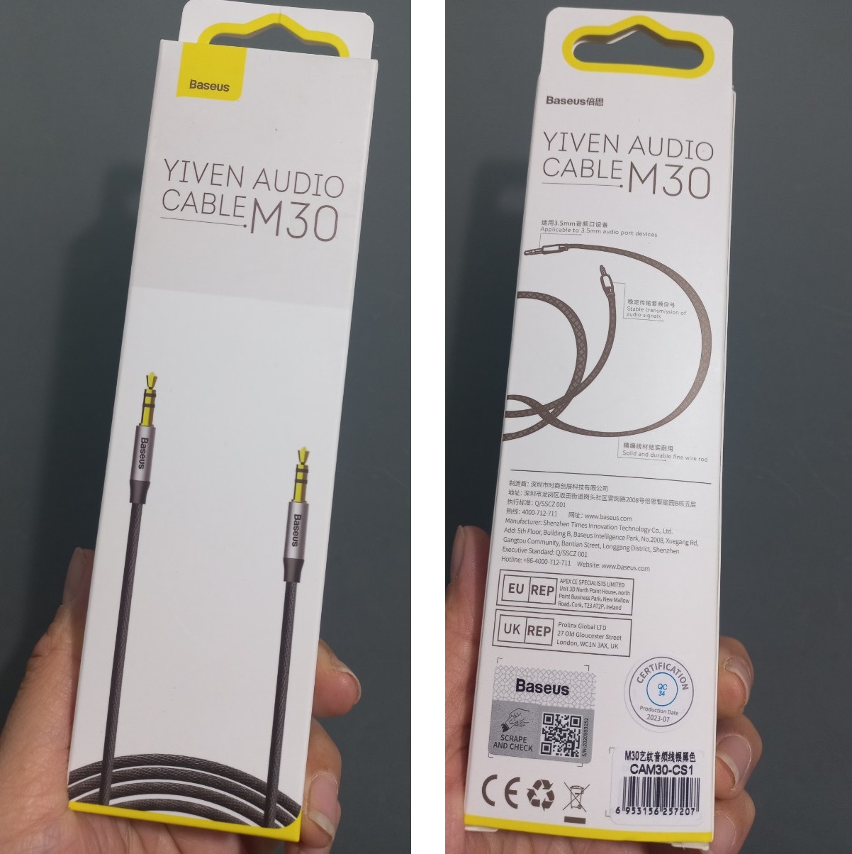 Dây cáp âm thanh 2 đầu 3.5mm Baseus Yiven Audio Cable M30 - Hàng chính hãng