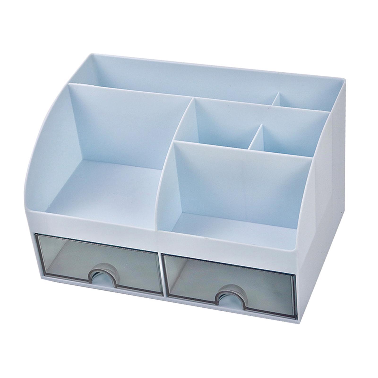 Desk Organizer with Drawers Makeup Brush Storage Holder Cosmetic Desk Accessories Makeup Organizer for Office Counter Dresser