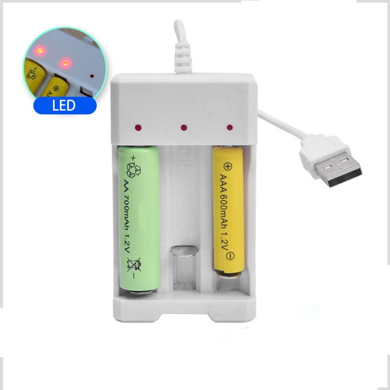 Bộ Sạc Pin Đa Năng 3 Khe Dùng Sạc Nhanh Cho Pin AA, AAA Nguồn Usb Tiết Kiệm Chi Phí Nhựa Cao Cấp Nhỏ Gọn Tiện Dụng