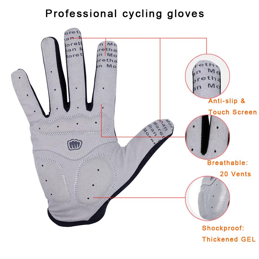 Nữ nam giới mùa đông Găng tay đi xe đạp đầy đủ Găng tay xe đạp chống trượt Gel Pad Motorcycle MTB Road Bike Găng tay M-XL Găng tay mùa hè Color: red Size: XL