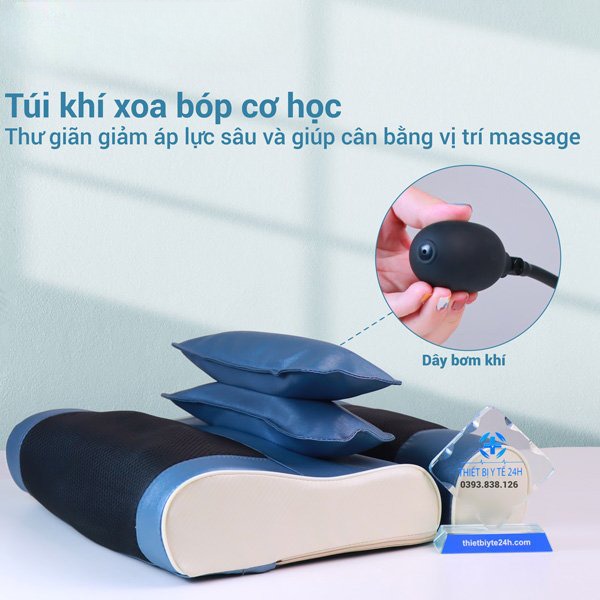 Gối massage cổ vai gáy, máy massage, gối massage hồng ngoại 16 bi cao cấp hỗ trợ mát xa vùng cổ,vai gáy hiệu quả