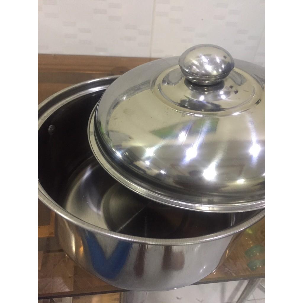 Nồi inox kèm xửng hấp tiện lợi thân cao có nắp đậy kín cao cấp