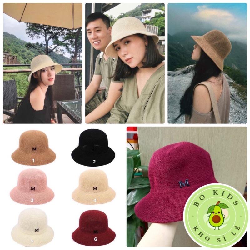 Nón Len Rộng Vành Chữ M Jussy Fashion Mũ Cói Vintage Đi Biển Kiểu Dáng Nhiều Màu Đẹp Chất Len Đan Dày Nhiều Màu