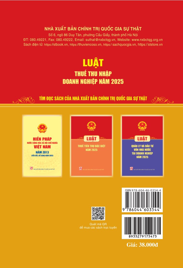 Luật thuế thu nhập doanh nghiệp năm 2025 - bản in 2025