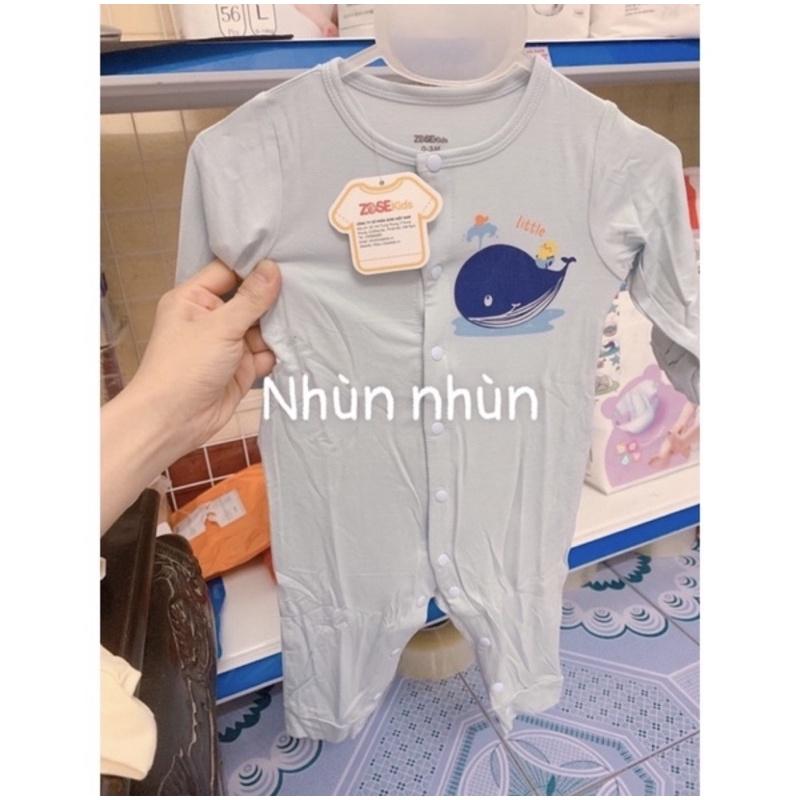 Bộ Body dài tay/cộc tay ZoseKids sơ sinh sợi tre in hình trẻ em Zose Kids size 0-3/3-6/6-9(nhiều mẫu