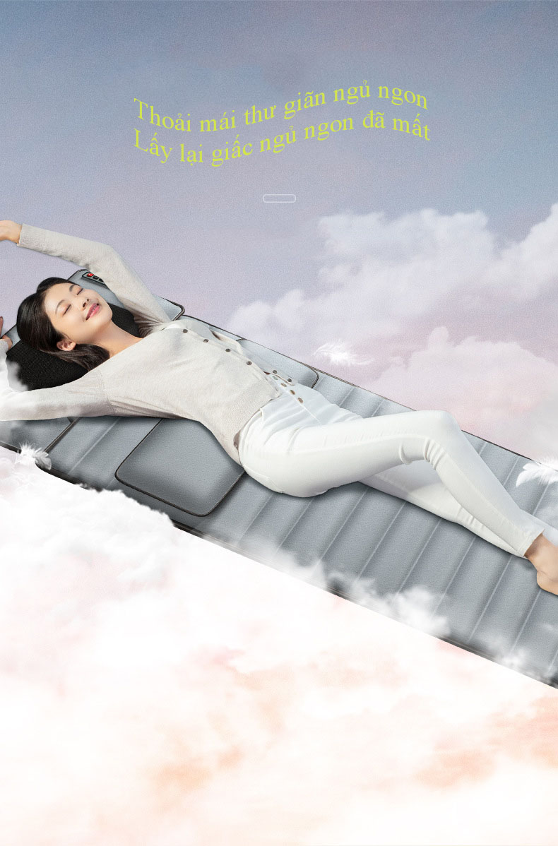 Đệm Massage Toàn Thân Phiên Bản 2022 Ngọc Lục Bảo - Nệm Mát Xa Toàn Thân - Chất Liệu Vải Nhung Thoáng Mát