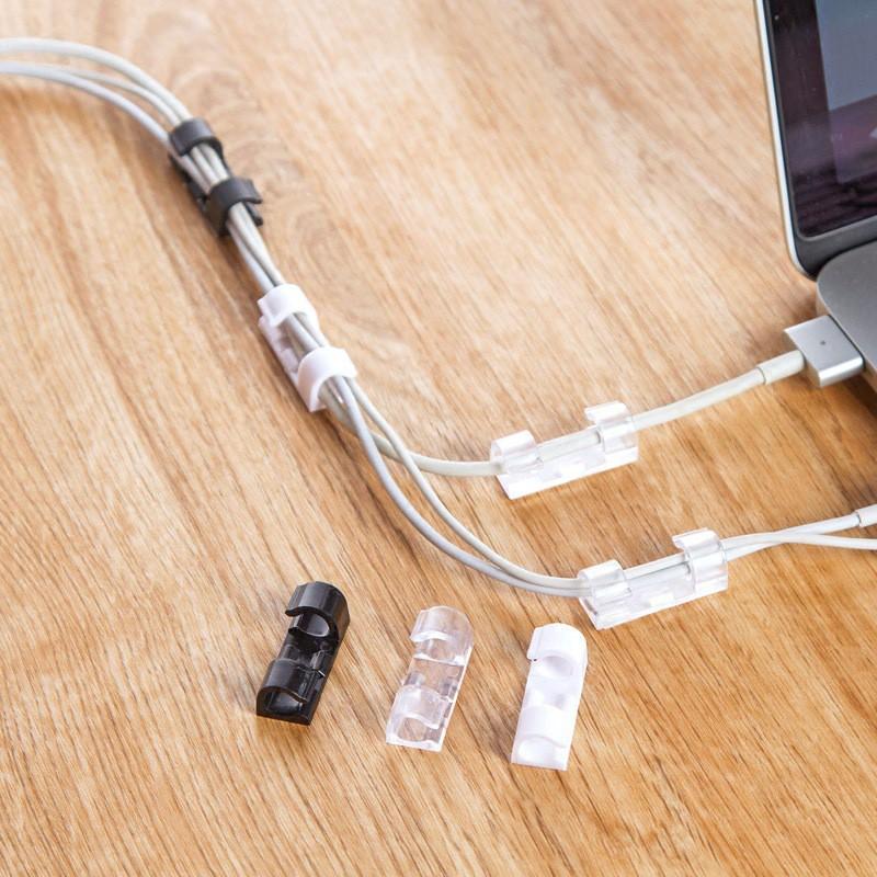 Nẹp Dây Điện Bộ 20 Nẹp Dán Tường Cố Định Dây Điện Chống Rối - Kẹp Giữ Dây Cáp Sạc