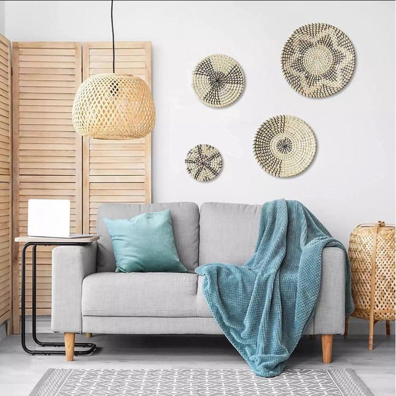 Bộ đĩa cói trang trí treo tường - Giá xưởng