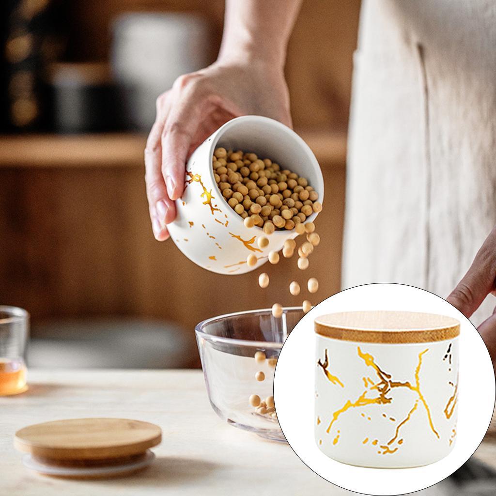 2pcs Modern Ceramic Sugar Bowl Airtight Lids Sugar Dispenser for Kitchen