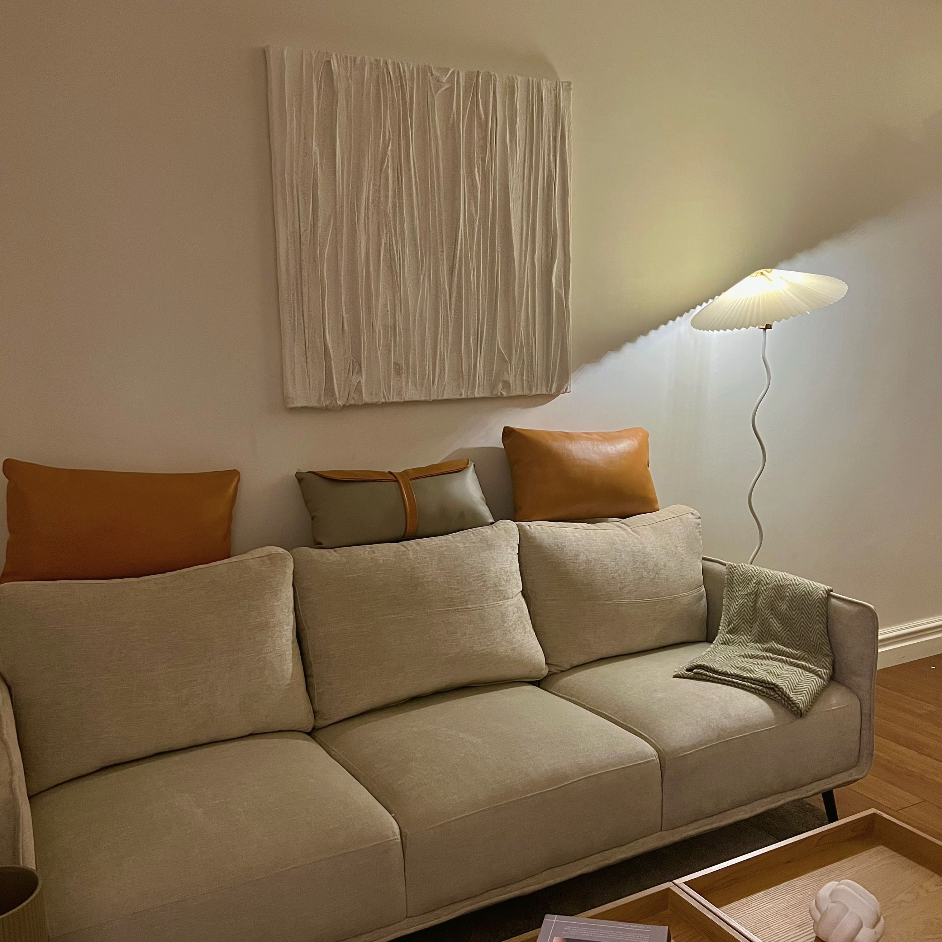 Đèn cây đứng decor đọc sách, đèn ngủ cho phòng ngủ, phòng khách kiểu sóng lượn Hàn Quốc màu trắng DC001T