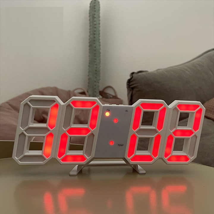 Đồng hồ đèn led để bàn có đo nhiệt độ - Đen